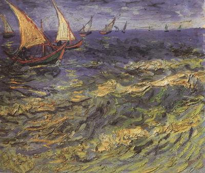 Vincent Van Gogh Seascape at Saintes-Maries (nn04) oil painting image